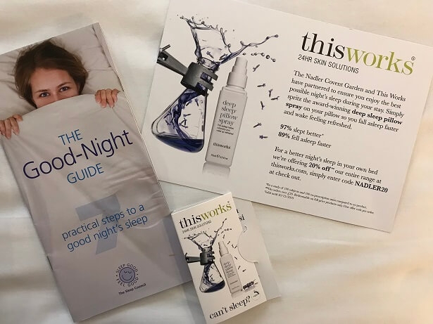 The 'sleep kit' at The Nadler Covent Garden The 'sleep kit' at The Nadler Covent Garden