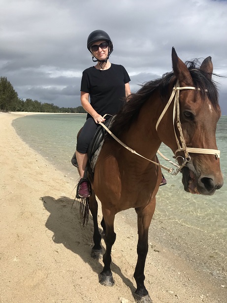 Me and my horse, Ration, riding along the deserted Riambel beach